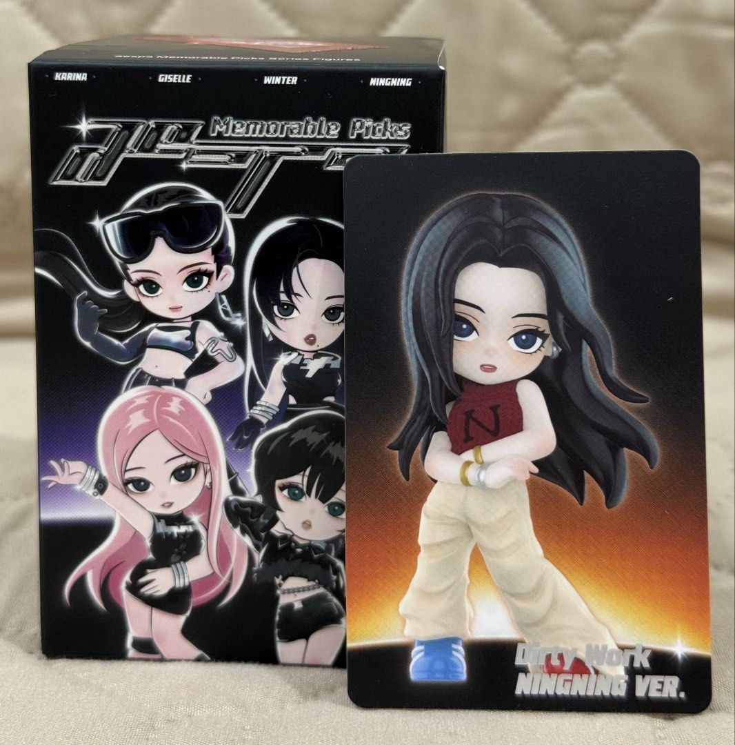 POPMART Aespa Memorable Picks -Ningning ver (Category: Designer & Blind Box Toys) located in Antipolo. Submitted by jennies_closet (Listing ID 1463707648, Image 1). Description: Want to Sell Only / Not for Trade: POPMART Aespa Memorable Picks Available: Dirty Work- Ningning ver 700 pesos Condition: Authentic Popmart figure, Brand new, Sealed foil, open box below with card Location: Antipolo City Mode of Payment: GCASH or BPI Mode of Delivery: Lal
