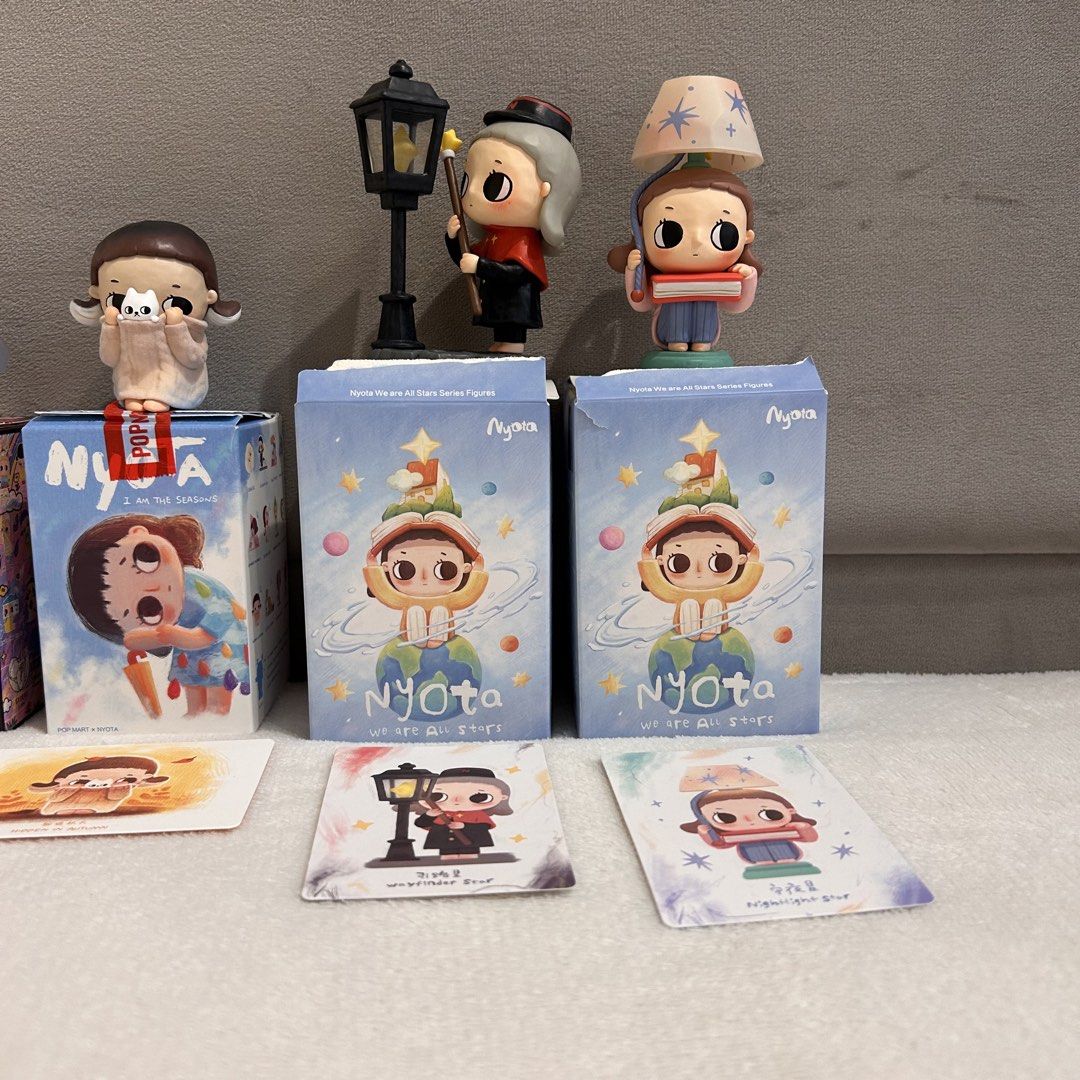 POPMART Nyota Series Figures (Category: Designer & Blind Box Toys) located in Rizal. Submitted by from99abovecloset (Listing ID 1463557089, Image 3). Description: Authentic New with box (opened only; not used) Bought this month only (sept 2026) Complete inclusions with card, foil, box & key ring RFS: hard to let go but i badly need funds for my cat’s medication/vet bills I am the seasons Hidden in autumn- 400❌SOLD❌ We are all stars Wayfinder star