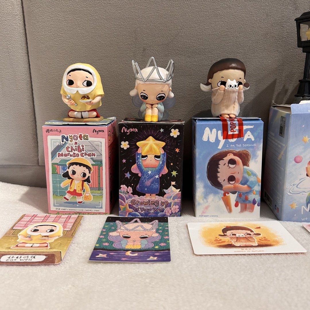 POPMART Nyota Series Figures (Category: Designer & Blind Box Toys) located in Rizal. Submitted by from99abovecloset (Listing ID 1463557089, Image 2). Description: Authentic New with box (opened only; not used) Bought this month only (sept 2026) Complete inclusions with card, foil, box & key ring RFS: hard to let go but i badly need funds for my cat’s medication/vet bills I am the seasons Hidden in autumn- 400❌SOLD❌ We are all stars Wayfinder star