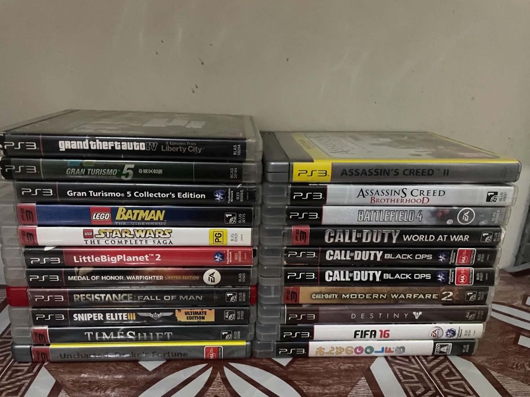 PS3 GAMES FOR SALE (Category: PlayStation) located in Marikina City. Submitted by jaysonceli (Listing ID 1463670202, Image 1). Description: PS3 GAMES FOR SALE WITH MANUAL Assassin’s Creed II (Game of the Year Edition) - 300 Assassin’s Creed: Brotherhood - 300 Call of Duty: Black Ops - 300 FIFA 16 - 250 Gran Turismo 5 - 300 LEGO Batman - 250 LEGO Stars: The Complete Saga - 300 LittleBigPlanet 2 (Essentials) - 300 Medal of Honor Warfighter (Limited