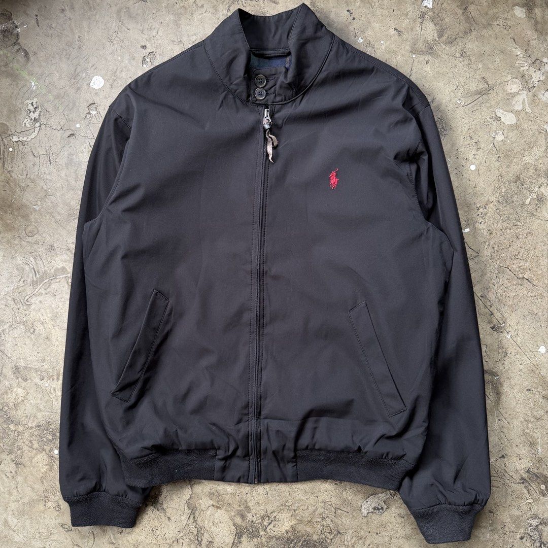 Ralph Lauren - Zip Up Bomber Jacket (Category: Coats, Jackets and Outerwear) located in Cavite. Submitted by 4118.ph (Listing ID 1463655811, Image 1). Description: Medium 9/10 condition Has some cracks on leather puller Lints on hem area Width 21.5” Length 25.5”.