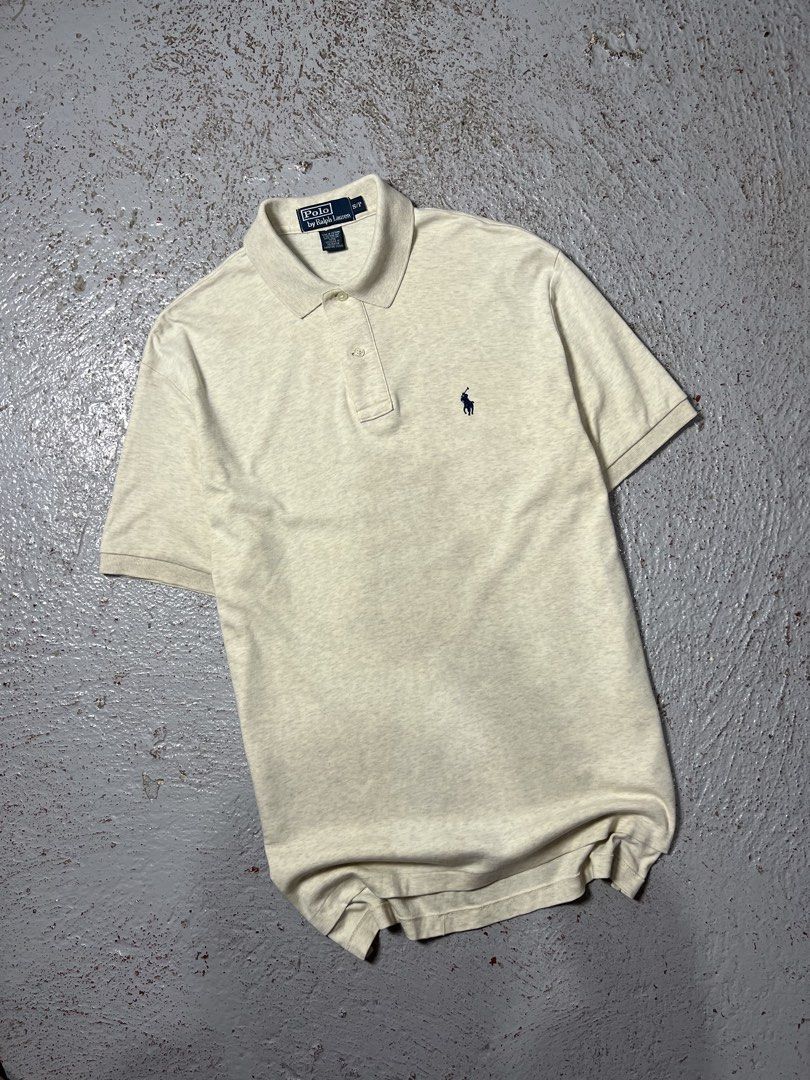 Ralph Lauren Cream Poloshirt (Category: Tshirts & Polo Shirts ) located in Davao. Submitted by don_jungco (Listing ID 1463671150, Image 2). Description: Condition: Like New Color rate: 10/10 Issue: Width - 21 Length - 29 Best Fit - Large.