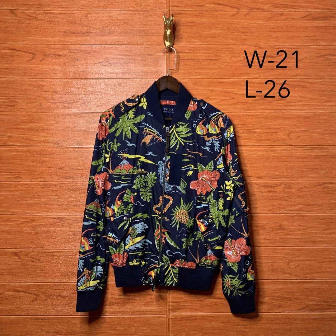 Ralph Lauren RL Hawaiian Bomber Jacket (Category: Coats, Jackets and Outerwear) located in Quezon City. Submitted by donklasiko (Listing ID 1463636094, Image 2). Description: Condition: 9.5+/10 Pristine condition Issue: non Refer to the dimension 🤗 PM FOR MORE DETAILS NO RETURN, NO EXCHANGE & NO REFUND! ✅I ALSO ACCEPT TRADE/SWAP TO ANYTHING JUST DROP YOUR OFFER Please manage your expectations, this is a secondhand item. What you see is what you 