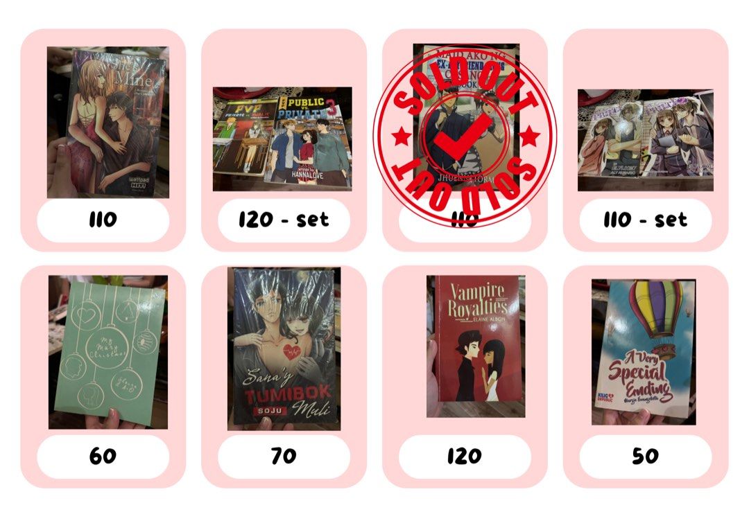 Random books (Category: Storybooks) located in Manila. Submitted by silentpenguin.171d31 (Listing ID 1463668850, Image 2). Description: Fiction books by bundles! Price starts at 50 pesos as listed. Pm for more details!.