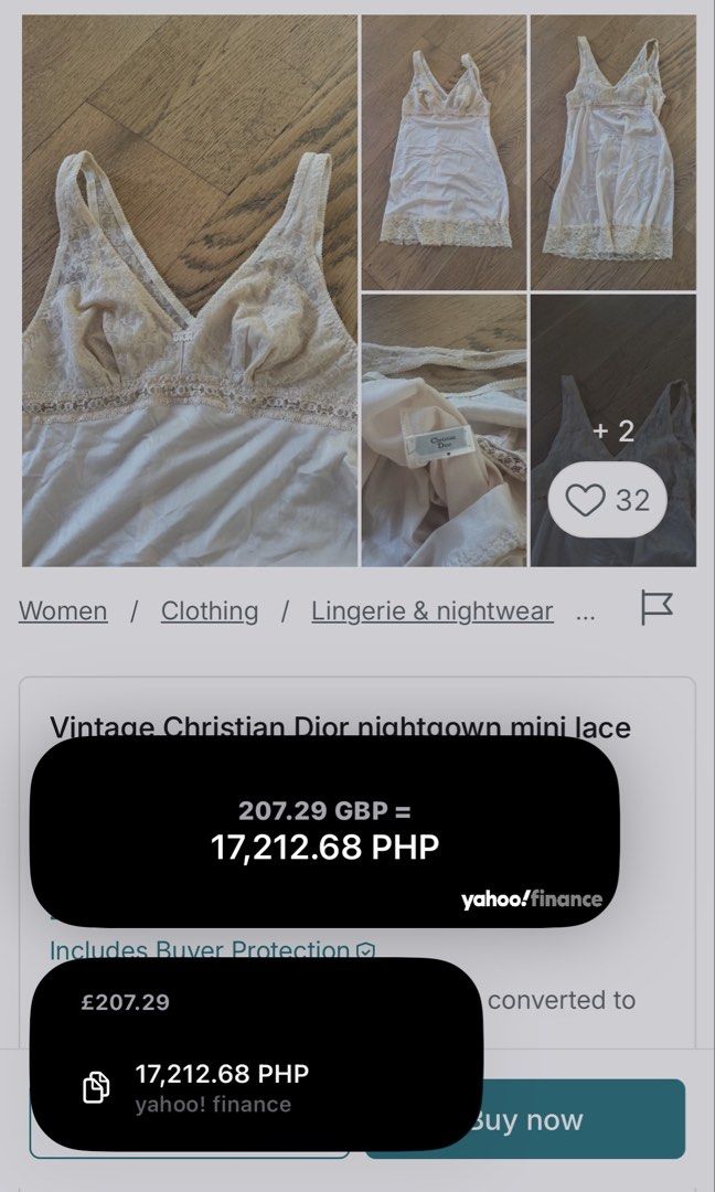 Rare DIOR Oblique Monogram Nightgown. (Category: Luxury Apparel) located in Cagayan de Oro. Submitted by kjcartier26 (Listing ID 1463698993, Image 3). Description: Authentic DIOR Oblique Monogram. 🇯🇵 📍17k in Peso preloved price Range. 😱 - In good condition - Flawlessly Exquisite - No holes, Tears, Burns, Loose. - Silky Material, Luxury feeling - Waist 39cm/ Shoulder 21.5cm/ Length 74cm. Measured flat. - GET THIS NOWWWWWWW.. 😍😱.