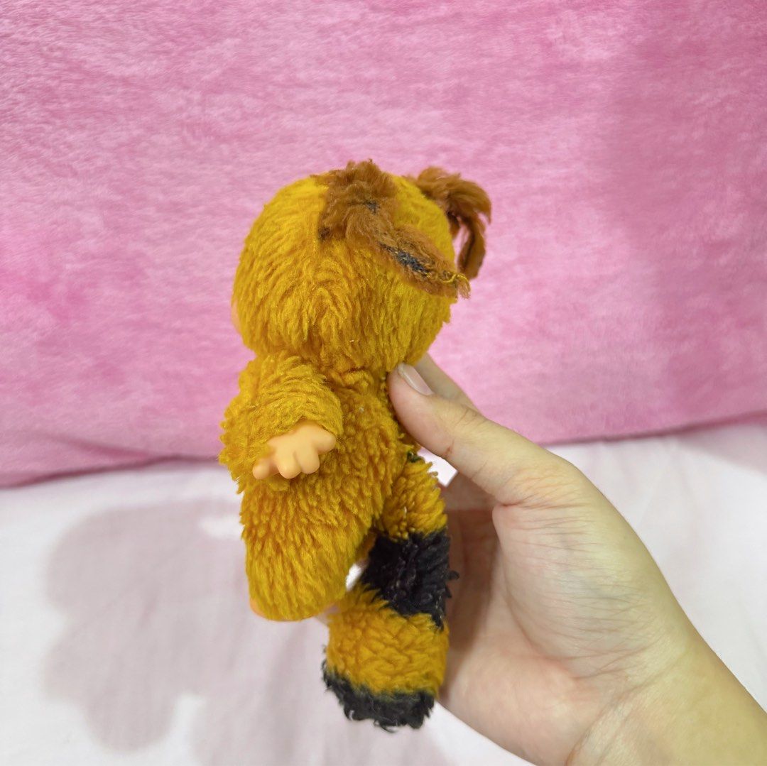 Rare Vintage Monchhichi Raccon Plush (Category: Plushies & Soft Toys) located in Manila. Submitted by ashyyel_ (Listing ID 1463680116, Image 2). Description: issue: yellowish sa paa niya (check last photo).