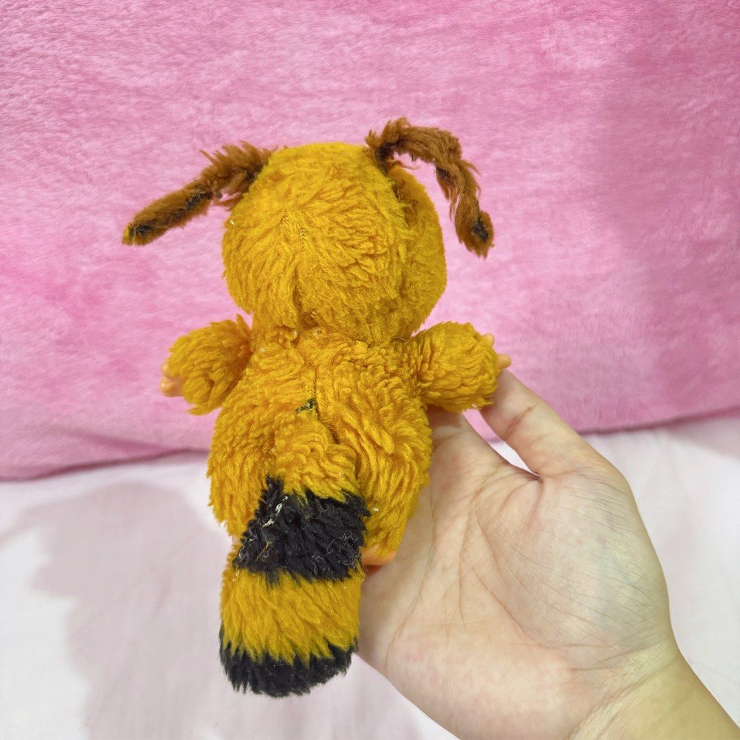 Rare Vintage Monchhichi Raccon Plush (Category: Plushies & Soft Toys) located in Manila. Submitted by ashyyel_ (Listing ID 1463680116, Image 3). Description: issue: yellowish sa paa niya (check last photo).