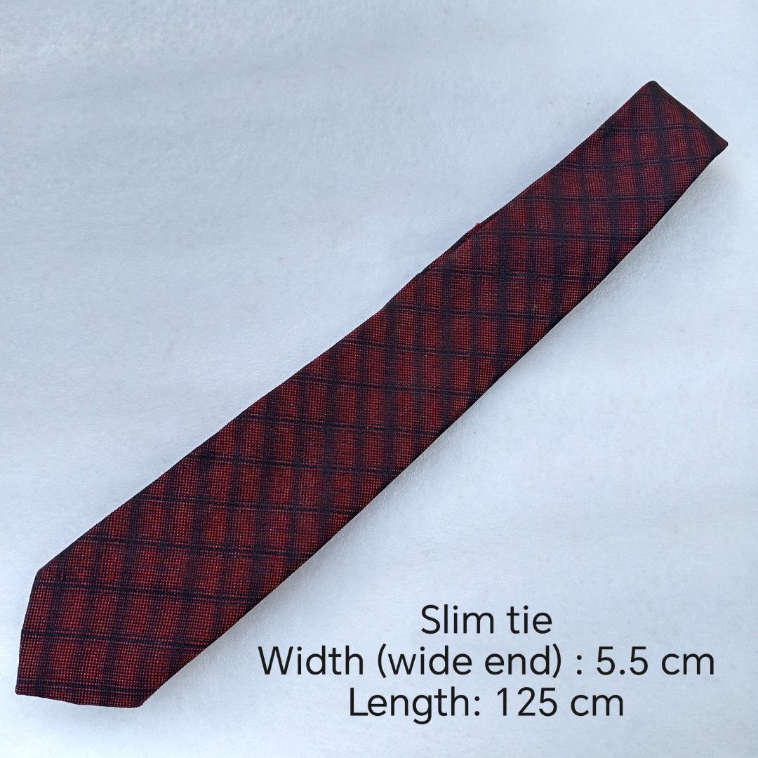 Red & Black Grid Check necktie (Category: Ties) located in Abucay. Submitted by gibzzz123 (Listing ID 1463573733, Image 2). Description: • All items are ON HAND and ready to be shipped/picked up. • Items are preloved/ukay, so please expect minimal signs of usage unless stated otherwise. • No major issues — good condition unless otherwise indicated in the listing. • Actual color may slightly vary due to lighting and screen settings. • All availabl