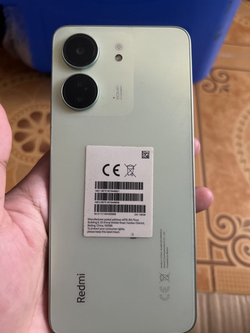 REDMI 13C (Category: Xiaomi) located in Manila. Submitted by abegail.546 (Listing ID 1463600950, Image 3). Description: With box and charger With case and tempered glass P3,000 For meet up only .