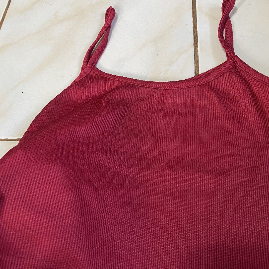 Ribbed Spaghetti Strap Crop Top - Red (Category: Sleeveless) located in Roxas City. Submitted by xyddvs (Listing ID 1463695603, Image 2). Description: .