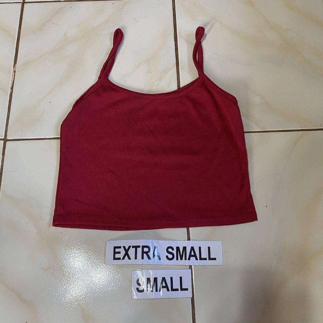 Ribbed Spaghetti Strap Crop Top - Red (Category: Sleeveless) located in Roxas City. Submitted by xyddvs (Listing ID 1463695603, Image 1). Description: .
