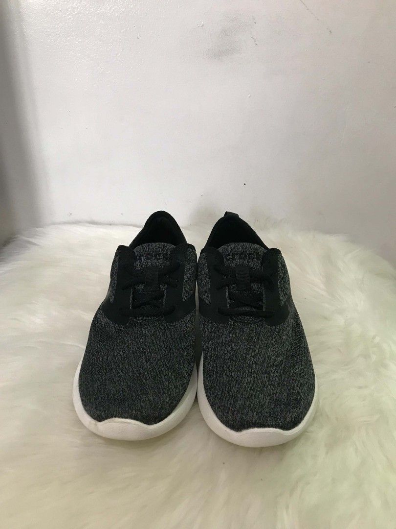 Crocs Knit Sneakers (Category: Sneakers) located in Manila. Submitted by vincent.seller (Listing ID 1463604506, Image 1). Description: - Black and grey knit Ryka sneakers - Lace-up closure - White soles - Pull tab at the back - Ideal for walking and casual wear - Comfortable and lightweight design.