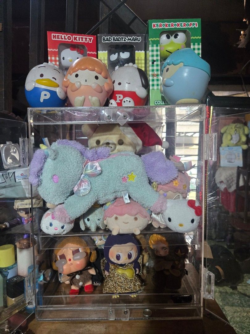 Sanrio & Other Plush Toys Collection (Category: Plushies & Soft Toys) located in Pasig City. Submitted by princesspow (Listing ID 1463595162, Image 1). Description: - Adorable Sanrio plush toy collection! - Features popular characters: Kitty, Badtz-Maru, and Kerokerokeroppi. - Includes a large, cuddly unicorn plush. - Also comes with several smaller character plushies. - All items are in good, pre-loved condition. - Ideal for Sanrio enthusiasts a