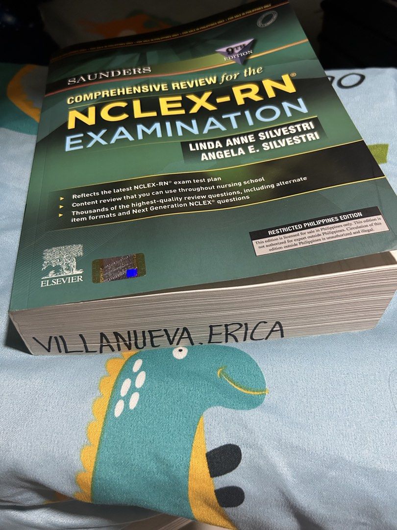Saunders Comprehensive Review for the NCLEX-RN Examination 9th Edition (Category: Textbooks) located in Manila. Submitted by gumberbear (Listing ID 1463720006, Image 2). Description: has a name on the lower part.