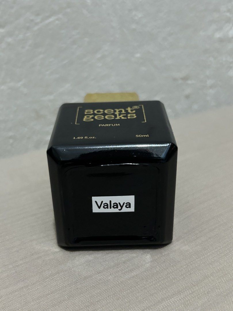 Scent Geeks Valaya Perfume 50ml (Category: Fragrance & Deodorants) located in Manila. Submitted by elithiax (Listing ID 1463633936, Image 2). Description: - Scent Geeks Valaya Parfum - 50ml bottle (1.69 fl.oz) still almost full, just sprayed a few times to smell - Really super bango. It’s a nice clean, musky white floral, white peachy powdery scent 🤌🏻 (A crowd favourite, always sold out online, Very safe blind buy too) - 10/10 Very good project