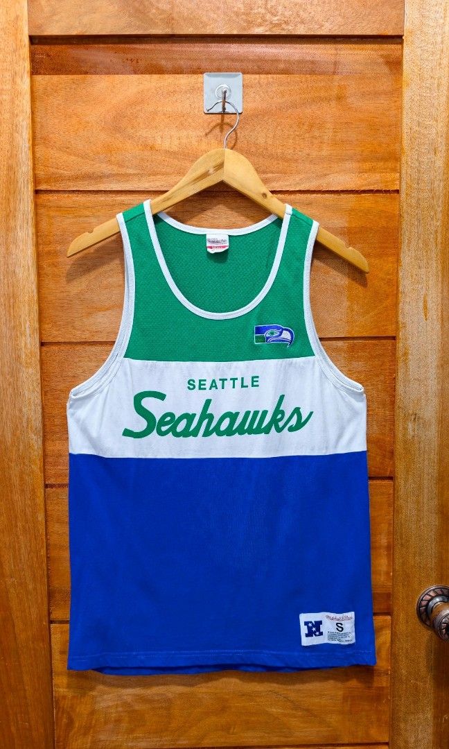 SEAHAWKS TANKTOP BY MITCHELL & NESS (TWO-TONE) (Category: Tshirts & Polo Shirts ) located in Tabuk. Submitted by gooddropsofficial (Listing ID 1463692141, Image 2). Description: SEAHAWKS TANKTOP BY MITCHELL & NESS (TWO-TONE) ▪️WIDTH: 18" ▪️LENGTH: 27.5" ▪️SIZE: SMALL ▪️COLOR RATE: GOOD AS NEW ▪️CONDITION: GOOD AS NEW ▪️ISSUE: NONE ▪️WASHED AND READY TO USE.