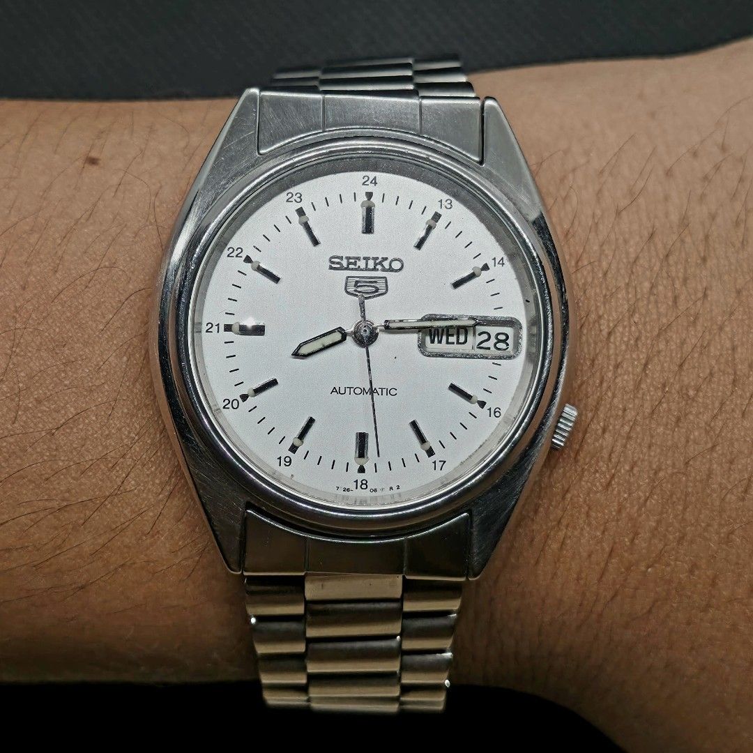 Seiko 5 Railway 7s26 (Category: Men's Watches) located in Cebu City. Submitted by morentimepiece (Listing ID 1463606054, Image 2). Description: WATCH DETAILS: • Model: Seiko Railway 7s26 • Size: 36mm • Movement: Automatic • Display: Day and Date • Close Back • Seiko Replacement Box WHAT'S INCLUDED: ✅ Newly Serviced ✅ Newly Polished ✅ 14-Day Machine Warranty ✅ Money-Back Guarantee if proven fake ✅ Price is negotiable for serious buyers ✅ Meet-up i