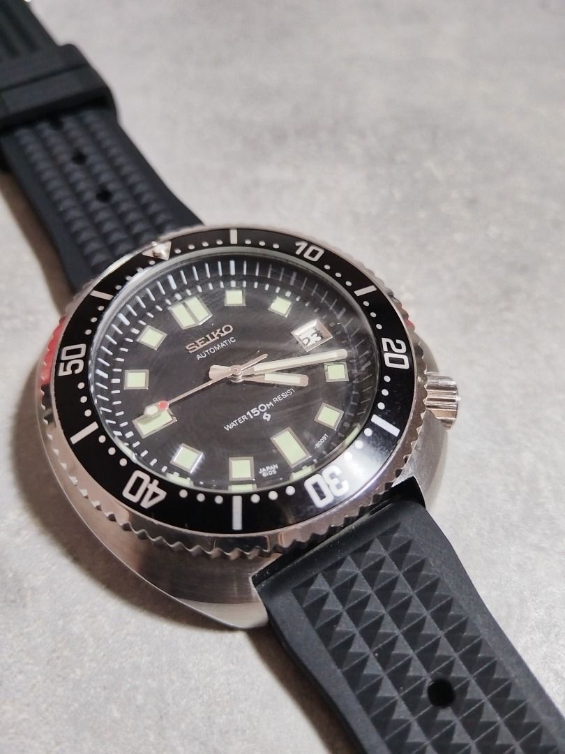 Seiko 6105 willard mod (Category: Men's Watches) located in San Juan City. Submitted by pdj9898 (Listing ID 1463636485, Image 3). Description: -ORIGINAL SEIKO AUTOMATIC MOVEMENT REFURBISHED -AM STAINLESS STEEL 44MM 6105 CASE -SAPPHIRE CRYSTAL - AM DIAL AND HAND SET -WAFFLE SILICON RUBBER STRAP - BRAND NEW ASSEMBLY - WATCH ONLY NO OTHER INCLUSIONS .