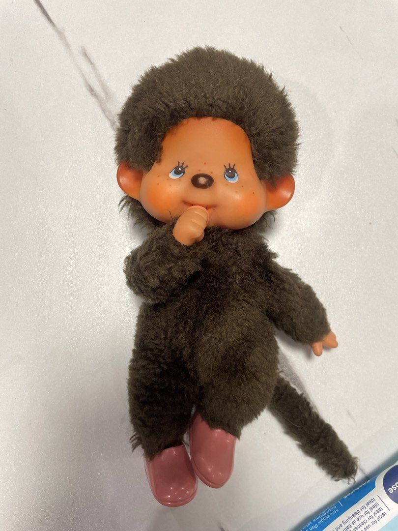 Sekiguchi Monchhichi Doll 1974 (Category: Plushies & Soft Toys) located in Manila. Submitted by gresonesjames (Listing ID 1463644752, Image 1). Description: FOR SALE!! - Vintage Sekiguchi Monchhichi doll - Original release year: 1974 - Features: Brown furry body, plastic face, thumb-sucking detail - Adorable pink boots - Perfect collectible for fans of classic toys - A true piece of toy history DM for price & details. 📦 Shipping available ⚠️ Ple