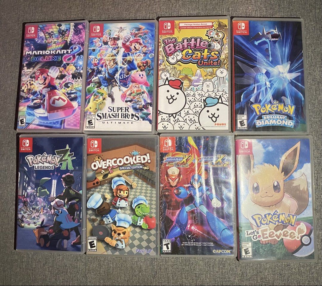 Selling Switch Games FIXED (Category: Nintendo) located in Cavite. Submitted by lymseven (Listing ID 1463665137, Image 2). Description: All fixed thank you. BUNDLE ALL: 13,000 Mario Kart: 1700 Smash Bros.: 1650 Pokemon Eevee: 1400 Pokemon Diamond: 1500 Battle Cats: 900 Pokemon ZA: 1900 Overcooked: 1000 Megaman: 1000 Pokemon Scarlet and Violet DOUBLE PACK: 2900 Pokemon Scarlet and Violet Steelbook: 1500 im sorry i dont do trades! saving up for ret
