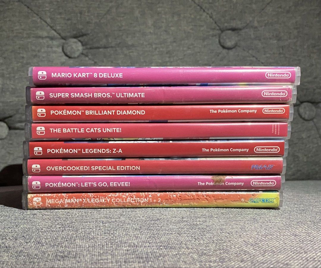 Selling Switch Games FIXED (Category: Nintendo) located in Cavite. Submitted by lymseven (Listing ID 1463665137, Image 1). Description: All fixed thank you. BUNDLE ALL: 13,000 Mario Kart: 1700 Smash Bros.: 1650 Pokemon Eevee: 1400 Pokemon Diamond: 1500 Battle Cats: 900 Pokemon ZA: 1900 Overcooked: 1000 Megaman: 1000 Pokemon Scarlet and Violet DOUBLE PACK: 2900 Pokemon Scarlet and Violet Steelbook: 1500 im sorry i dont do trades! saving up for ret