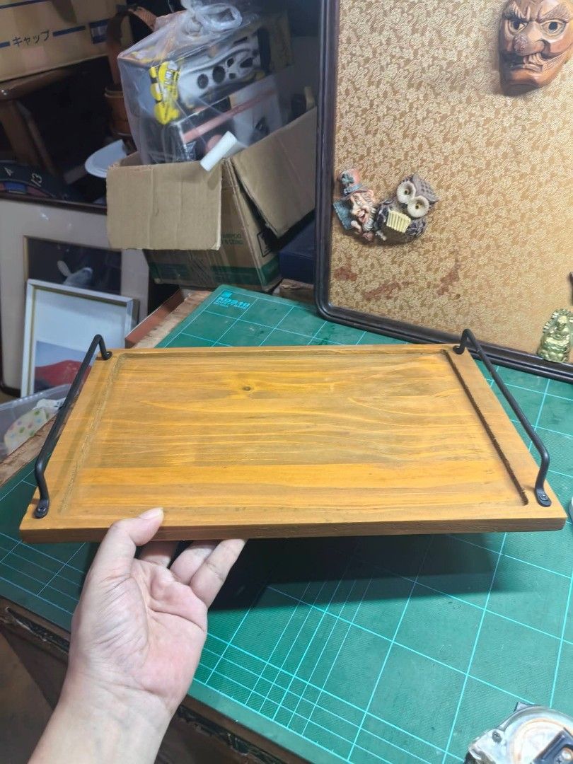 Serving Tray Wooden (Category: Other Kitchenware & Tableware) located in Cebu City. Submitted by dudes_villanueva (Listing ID 1463605550, Image 1). Description: Serving Tray Wooden In good condition - see all pics for overall condition. Size: L13.5in x W9in.