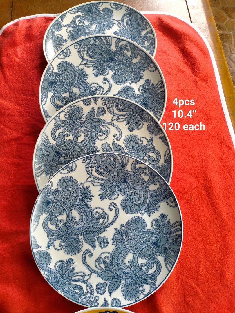 Set of 5 Decorative Plates - 10.4" Diameter (Category: Dinnerware & Cutlery) located in Manila. Submitted by margeventa (Listing ID 1463614396, Image 2). Description: - Set of 5 decorative plates - Diameter: 10.4 inches - Design: 1 colorful mandala plate, 4 blue paisley plates - Versatile: Great for serving or display price:120 each 3pcs blue lining deep plate **get 3 for 200 2pcs you and me deep plate ** take both for 150 buyer shoulders sf Loca