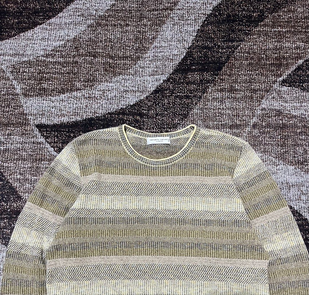 Seven Seven Knit Sweatshirt (Category: Longsleeves) located in Rizal. Submitted by ithriftph_ (Listing ID 1463673535, Image 3). Description: 🔻 Details 🔻 Seven Seven Knit Sweatshirt Soft knit pero makapal Medium on tag Width: 19" Length: 27" Color rate: 9/10 Condition: 9/10 No issue Price: 180 pesos Reminders: Color may vary due to lighting and your screen resolution. Note: Ready to wear (already washed) Mode of Payment: 📌 Gcash Do not hesitate