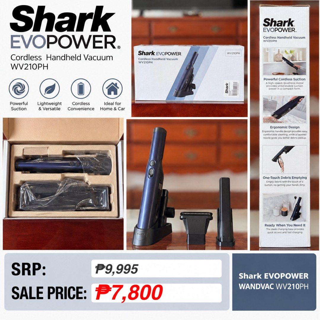 SHARK EVOPOWER HANDHELD VACUUM (Category: Vacuum Cleaner & Housekeeping) located in Makati City. Submitted by TZ.Collections (Listing ID 1463592374, Image 1). Description: -BRAND-NEW -SLIGHTLY NEGOTIABLE -FREE SHIPPING WITHIN MAKATI.