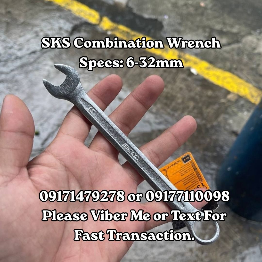 SKS Combination Wrench Specs: 6-32mm (Category: Construction Tools & Equipment) located in Manila. Submitted by 09171479278_elsie. (Listing ID 1463607621, Image 1). Description: SKS Combination Wrench Specs: 6-32mm .