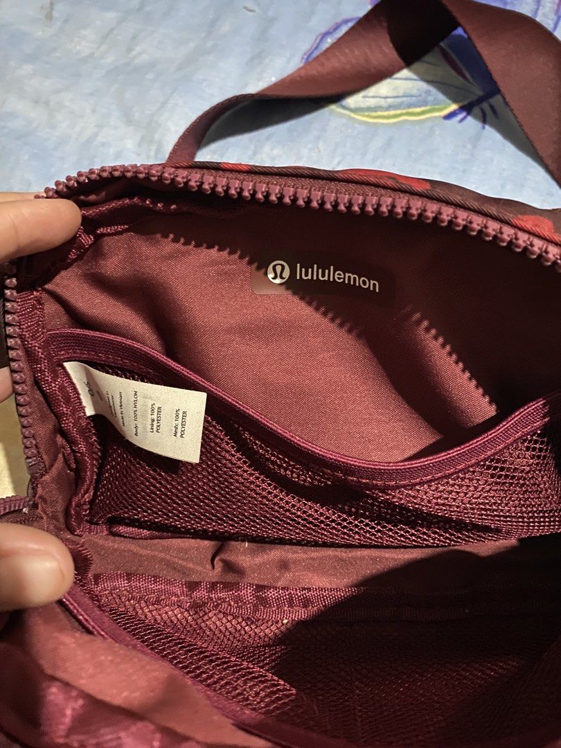 Sling / Belt Bag (Category: Sling Bags) located in Bayambang. Submitted by cartier777 (Listing ID 1463646883, Image 3). Description: This is a Lululemon Everywhere Belt Bag featuring a burgundy and red camouflage pattern..