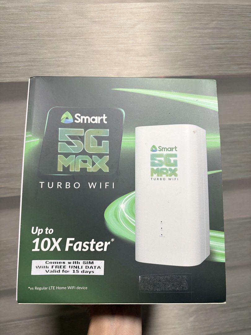 Smart 5G Max Turbo Wifi (Category: Other Mobile & Gadget Accessories) located in Trece Martires City. Submitted by pandabear_311 (Listing ID 1463640275, Image 3). Description: Almost new.