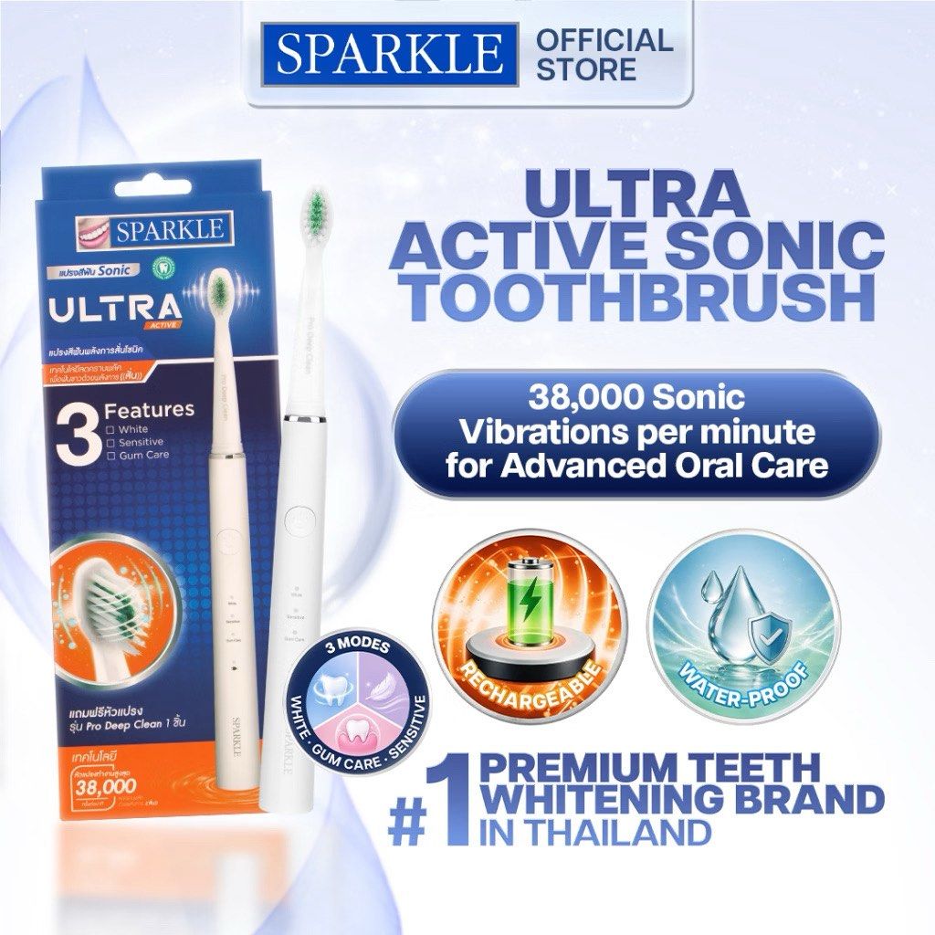 Sparkle Ultra Active Sonic Toothbrush (Category: Sanitary Hygiene) located in Bulacan. Submitted by aria074 (Listing ID 1463662717, Image 1). Description: Selling spare, switching to oral B.