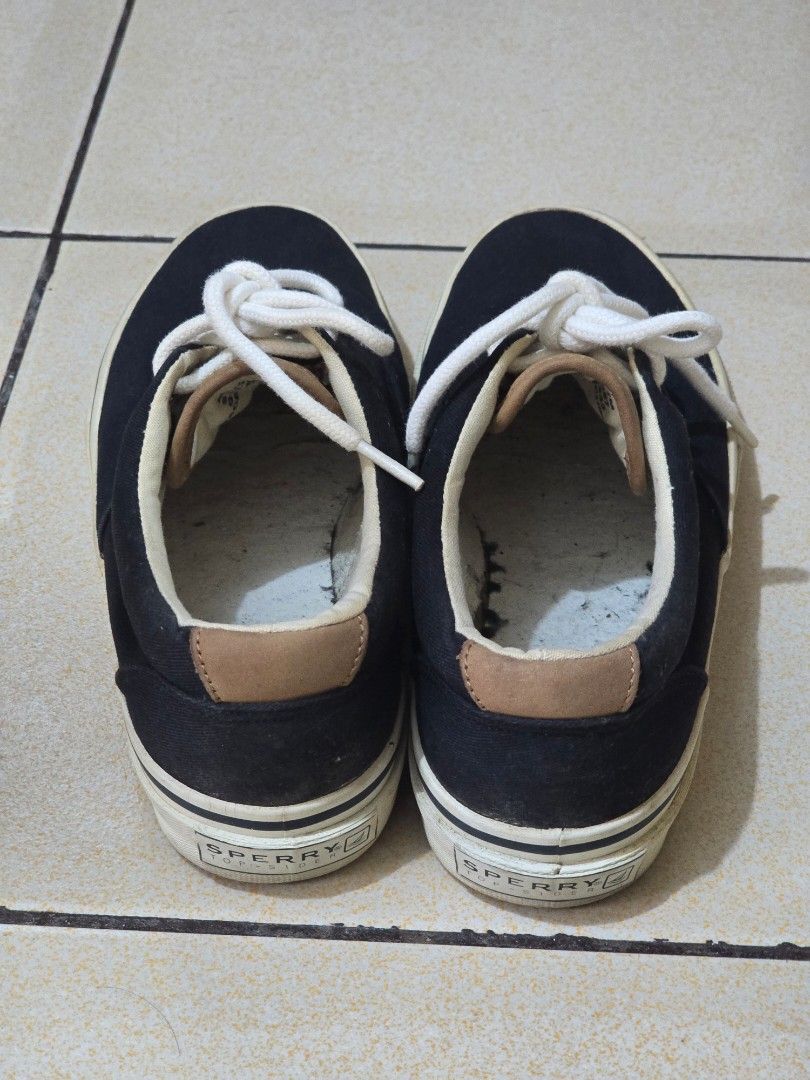 Sperry Top-Sider Canvas Sneakers Black (Category: Casual Shoes) located in Quezon City. Submitted by baksi11 (Listing ID 1463590176, Image 2). Description: - Brand: Sperry Top-Sider - Color: Black - Material: Canvas - Style: Lace-up, Classic design - Condition: Soles show some wear but have plenty of grip - Comfort: Comfortable for everyday wear - Occasion: Great for casual outings.