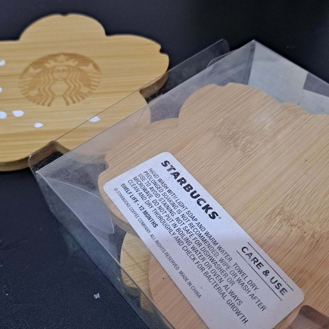 Starbucks Sakura Wooden Coaster Set (Category: Other Stationery & Craft) located in Manila. Submitted by avastarbucksinph (Listing ID 1463666223, Image 2). Description: Released in PH ( Sakura/ Cherry Blossom Collection) 1 set with SKU.