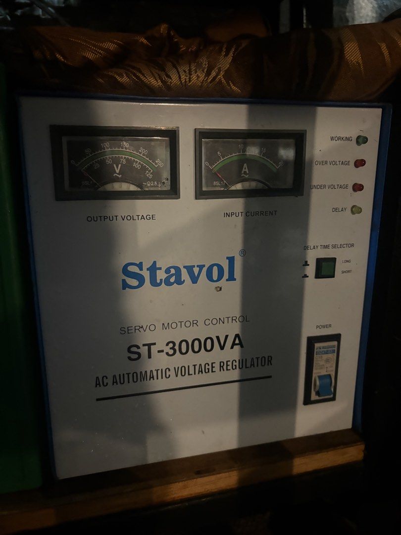 Stavol 3000 Automatic Voltage Regulator AVR (Category: Other Home Appliances) located in Muntinlupa City. Submitted by olkopi (Listing ID 1463712616, Image 2). Description: 3KVA AVR In very good condition Heavy duty and durable Servo type Good for coffee machine, heavy duty appliances, ice cream maker etc., Location: Putatan, Muntinlupa.