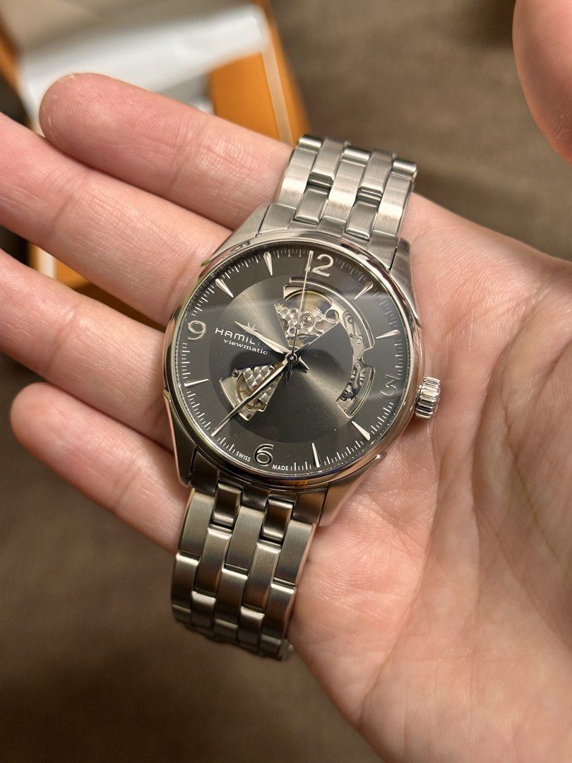 ‼️STEAL‼️Hamilton Jazzmaster Viewmatic Skeleton Automatic (Category: Luxury Watches) located in Mexico. Submitted by goldimepieces (Listing ID 1463643637, Image 1). Description: ‼️STEAL‼️Hamilton Jazzmaster Open Heart - Reference: H32705181 - Automatic - 42mm case size - Viewmatic - Sapphire crystal - 25 Jewels - See through Front and Back case - 9.5/10 Condition (Good as new) Inclusions : Presentation Brown Box, extralinks and unit SRP: ₱89,500 