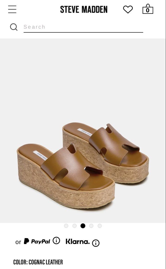 Steve Madden Cognac Leather Platform Wedge Sandals (Category: Wedges) located in Taguig. Submitted by Rveebee (Listing ID 1463656737, Image 2). Description: - Brand: Steve Madden - Style: Platform Sandals - Color: Cognac - Material: Leather upper, Cork wedge sole - Features: Easy slip-on style, super comfy - Occasion: Perfect for summer, dress up or down Steve Madden Brown Harmony Wedge Sandals Size - US 5.5 Fresh from the US RFS - Wrong size :( 