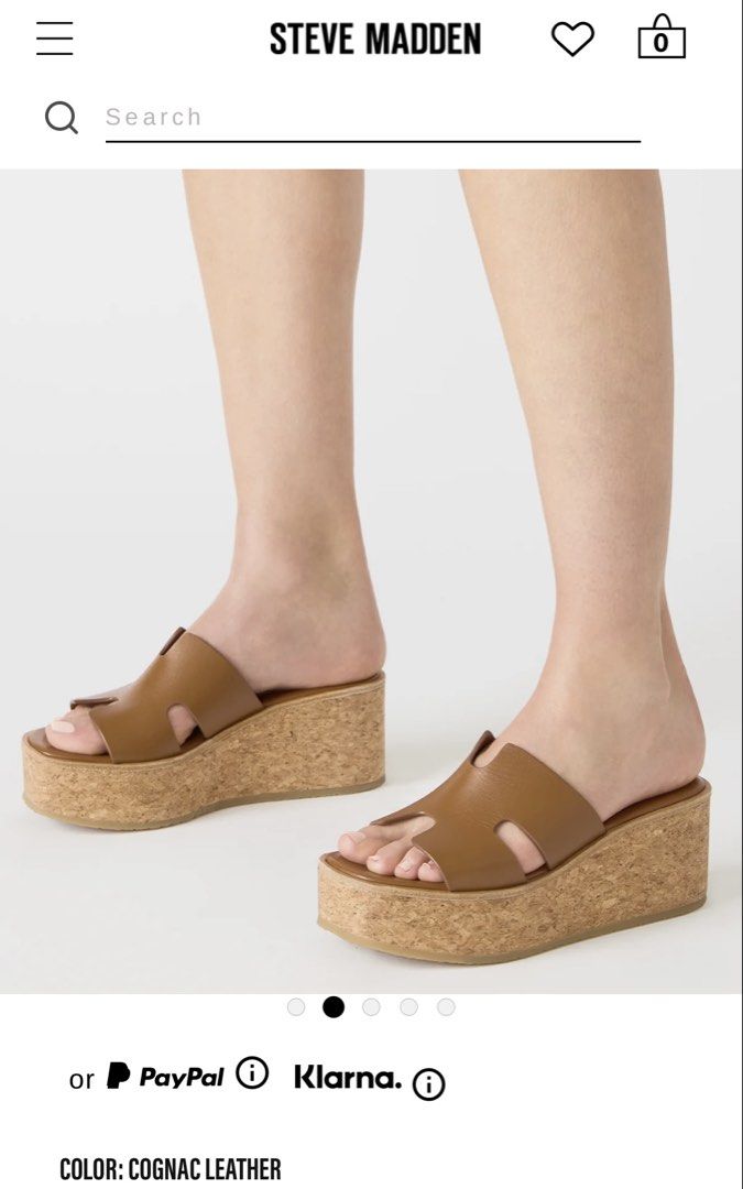 Steve Madden Cognac Leather Platform Wedge Sandals (Category: Wedges) located in Taguig. Submitted by Rveebee (Listing ID 1463656737, Image 3). Description: - Brand: Steve Madden - Style: Platform Sandals - Color: Cognac - Material: Leather upper, Cork wedge sole - Features: Easy slip-on style, super comfy - Occasion: Perfect for summer, dress up or down Steve Madden Brown Harmony Wedge Sandals Size - US 5.5 Fresh from the US RFS - Wrong size :( 