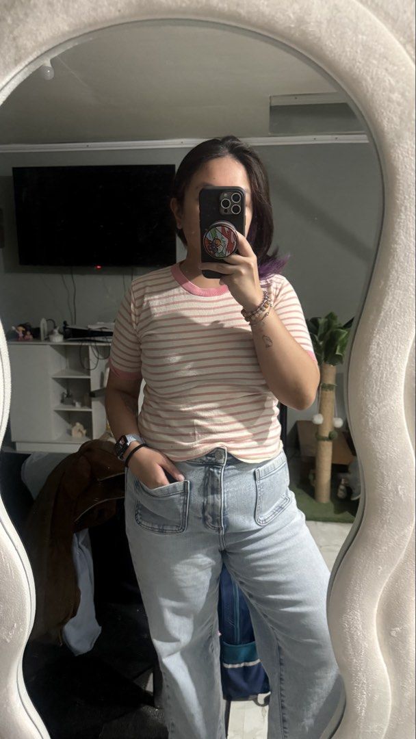 Stripes Knitted Top (Category: Shirts) located in Quezon City. Submitted by dinesaur (Listing ID 1463658652, Image 1). Description: Model bust 38B Waist 33 Med-Large body frame.