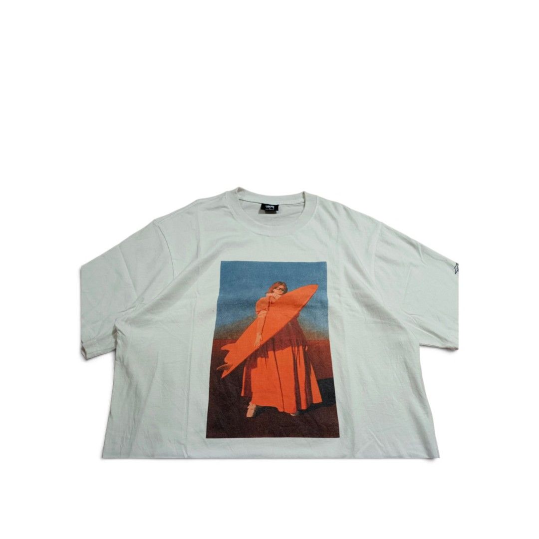 Stussy Maiden Surf Tee (Category: Tshirts & Polo Shirts ) located in Manila. Submitted by southstreethub.ph (Listing ID 1463677358, Image 2). Description: - Stussy Maiden Surf Tee - Size: Medium - Dimention: 22 Width 29.5 Lenght - Collection: Spring 2020 - Front graphic: Surfer with surfboard - Sleeve detail: Stussy logo - Back print: 'Spring 2020 International Stussy Tribe' text.