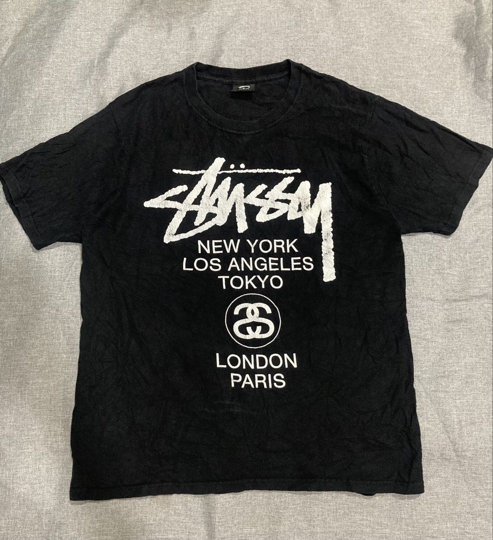 Stussy world tour (Category: Tshirts & Polo Shirts ) located in Zamboanga. Submitted by deensthrifting (Listing ID 1463663041, Image 1). Description: Stussy world tour Size M 9/10 Color rate Good condition -hairline crack -550+shipping fee.