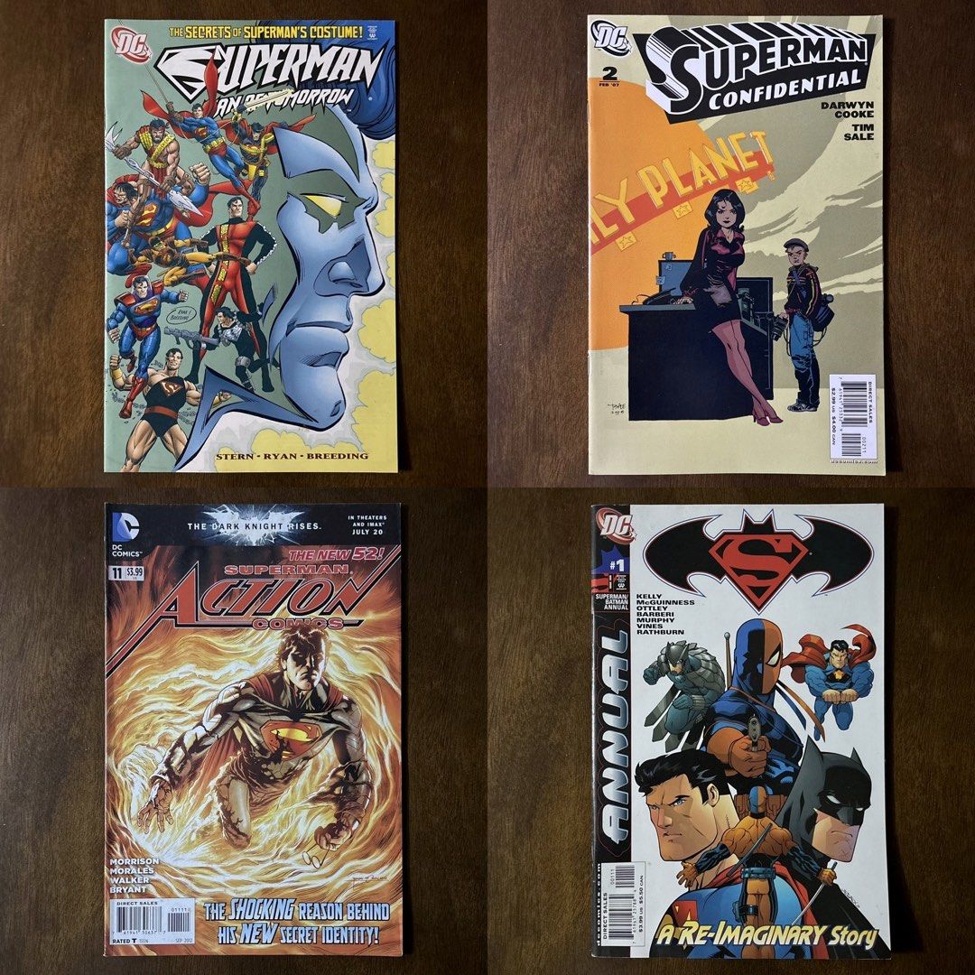 Superman Comics (Category: Comics & Manga) located in Muntinlupa City. Submitted by toychestmnl (Listing ID 1463705160, Image 3). Description: • Superman Returns Prequel 1,2,4 - P1,000 • Superman Unchained 1,3 - P500 • Superman Man of Tomorrow (Facsimile Edition from Mattel DC Super Heroes), Superman Action Comics 11, Superman Confidential 2 & Superman Batman Annual 1 - P300 each #superman #dc #comics.