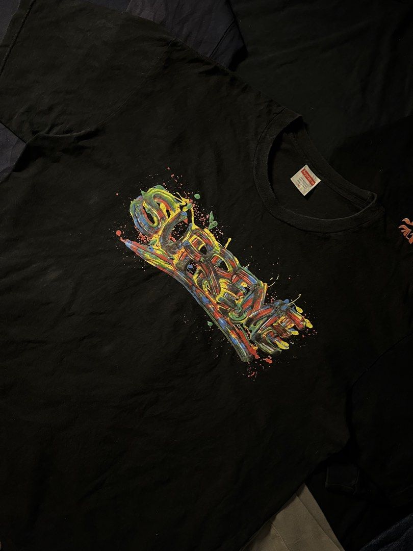 Supreme Paint Tee (Authentic) (Category: Tshirts & Polo Shirts ) located in Manila. Submitted by urbanhits (Listing ID 1463607665, Image 2). Description: SUPREME PAINT TEE / 30 length / 25 width / 10/10 Condition 10/10 Color Rate need wash (issue).