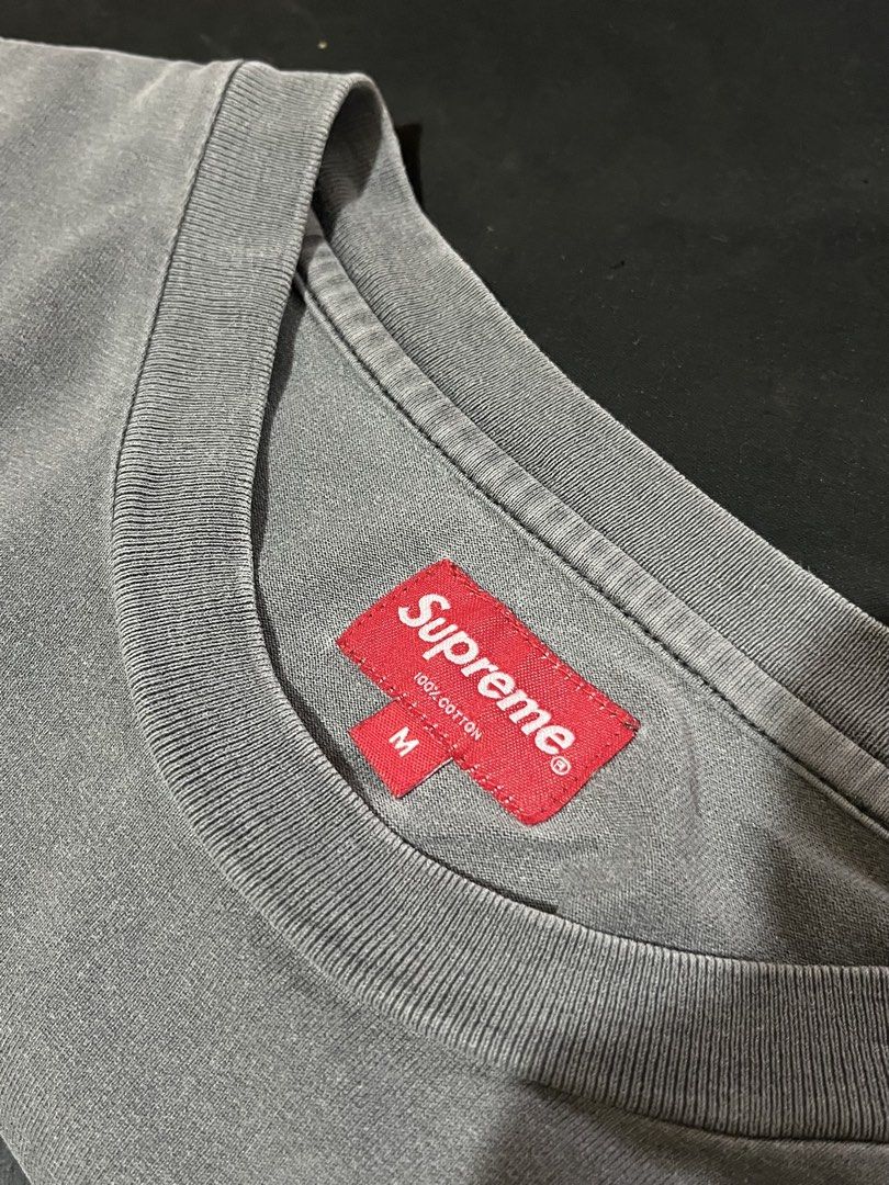 Supreme Pocket Tee Script S/S19 (Category: Tshirts & Polo Shirts ) located in Zamboanga. Submitted by youngstunna777 (Listing ID 1463673930, Image 2). Description: Large fittings Authentic overdyed pocket tee ss19 washed colorway.