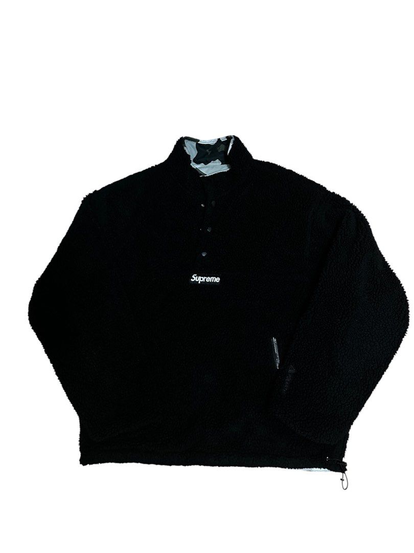 Supreme Reversible Fleece Jacket Polartech Camo (Category: Coats, Jackets and Outerwear) located in San Jose. Submitted by vnctltno (Listing ID 1463667106, Image 1). Description: - Supreme reversible jacket W 25 L 27 Good as new Nego.