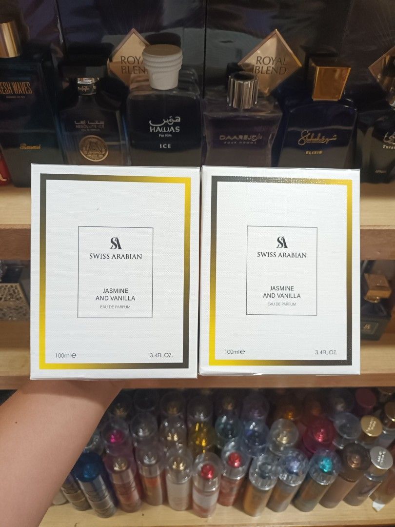 Swiss Arabain Jasmine and Vanilla (Category: Fragrance & Deodorants) located in Manila. Submitted by esnopeh (Listing ID 1463684311, Image 1). Description: Brand new sealed po from Dubai. Can do meet up po 🚚 Delivery :J&T, Lalamove, LBC 📍 58 Victorio Cruz Lower Bicutan, Taguig City 📌 Meet up: SM Bicutan, Mall of Asia, Glorietta.