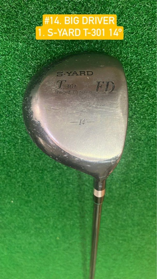 S-Yard T-301 Forged Titanium Driver 14° Loft (Category: Golf) located in San Juan City. Submitted by lowcostitems111 (Listing ID 1463666430, Image 2). Description: ✅ S-YARD T.301 FD ✅ 14° Loft ✅ Forged Titanium ✅ Driver ✅ Pre-owned ✅ Original shaft and grip ✅ Visible signs of use/scratches – please see photos ✅ Great for casual golfers, collectors, or those looking for an affordable driver.