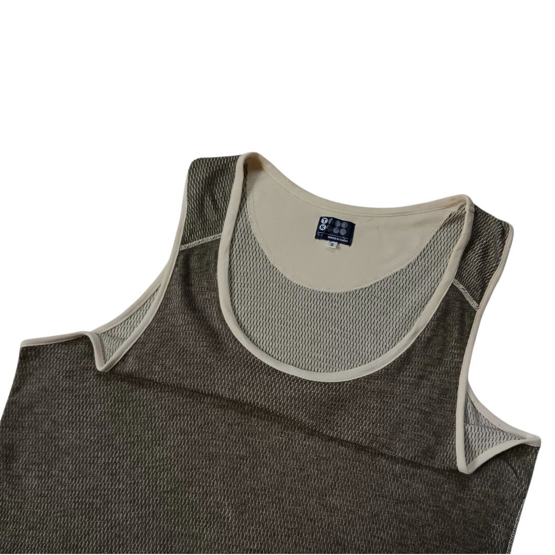 Takeo Kikuchi Tank Top (Category: Luxury Apparel) located in Davao. Submitted by jecks9 (Listing ID 1463613640, Image 2). Description: size 2 width: 19.5" (Stretchable) length: 25" as new condition 10/10 colorate see photos for details still presentable to wear MAKE OFFER 📌.