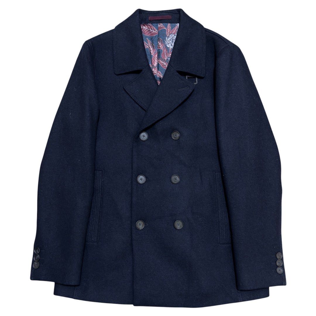 Ted Baker London Navy Double Breasted Pea Coat Jacket (Category: Coats, Jackets and Outerwear) located in Dinalupihan. Submitted by brokencasket (Listing ID 1463667460, Image 1). Description: Ted Baker London Navy Double Breasted Pea Coat Jacket Size 5 on tag. Measurements on photo. .